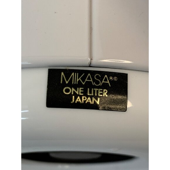 VTG Mikasa One Liter 4 cup Thermal Jug Coffee Pitcher Charisma Black Floral GUC - Picture 2 of 12